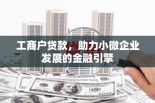 旅顺口工商户贷款，助力小微企业发展的金融引擎
