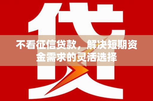 旅顺口不看征信贷款，解决短期资金需求的灵活选择
