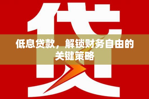 旅顺口低息贷款，解锁财务自由的关键策略