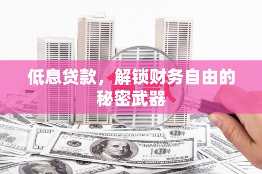 旅顺口低息贷款，解锁财务自由的秘密武器