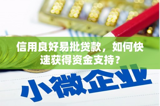 旅顺口信用良好易批贷款，如何快速获得资金支持？