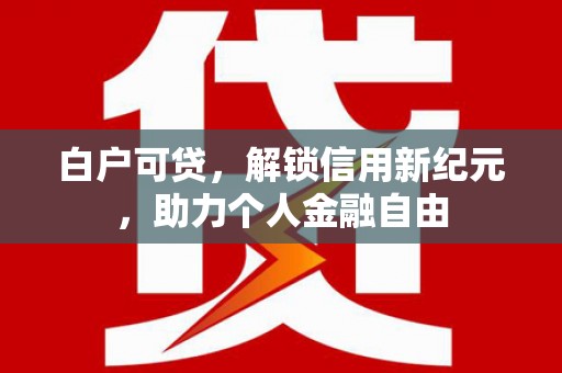旅顺口白户可贷，解锁信用新纪元，助力个人金融自由