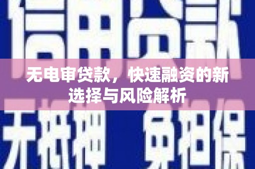 旅顺口无电审贷款，快速融资的新选择与风险解析