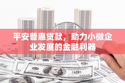 旅顺口平安普惠贷款，助力小微企业发展的金融利器