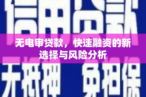 旅顺口无电审贷款，快速融资的新选择与风险分析
