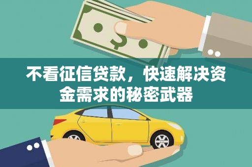 旅顺口不看征信贷款，快速解决资金需求的秘密武器