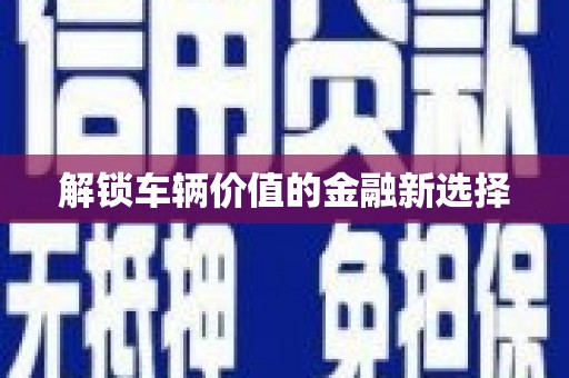旅顺口解锁车辆价值的金融新选择