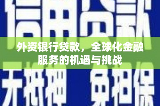 旅顺口外资银行贷款，全球化金融服务的机遇与挑战